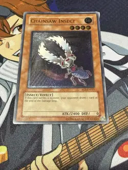 Yugioh SOI-EN021 Chainsaw Insect Ultimate Rare Card LP - Image 1