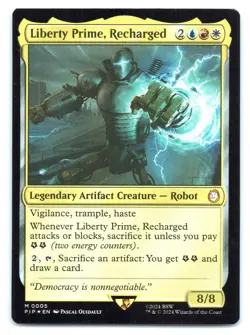 Liberty Prime, Recharged 5 Universes Beyond Fallout Magic: The Gathering Foil LP - Image 1