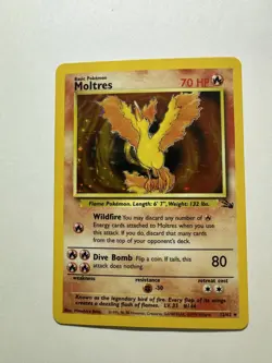 Pokemon Fossil Moltres Holo 12/62 WOTC LP - Image 1