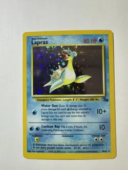 Pokemon Fossil Lapras Holo Rare 10/62 Vintage WOTC 1999 MP - Image 1
