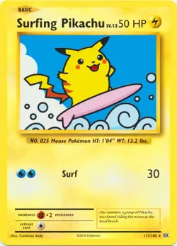 Lightly Played Surfing Pikachu - 111/108 - Secret Rare Pokemon Evolutions - Image 1