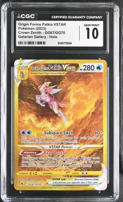 ORIGIN FORME PALKIA VSTAR GG67 GALARIAN GALLERY HOLO POKEMON CGC 10 GEM MINT - Image 1