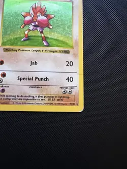 Pokemon Hitmonchan Shadowless 7/102 Base Set 1999 - Image 5