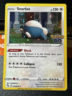 Pokemon TCG Snorlax Pokemon GO 055/078 Holo Rare COSMO SWIRL 💫 NM - Image 1