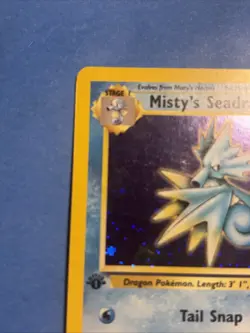 Pokemon WOTC Misty’s Seadra 9/132 1st Edition Holo Gym Heroes LP/NM *Swirl* - Image 2