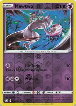 Mewtwo Reverse Holo 056/172 Rare SWSH09: Brilliant Stars Pokemon - Image 1