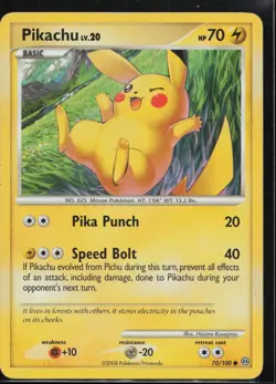 Pikachu 70/100 Common Stormfront Pokemon Moderately Played - Image 1