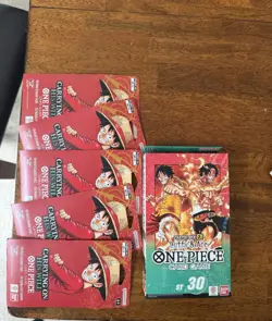 One Piece Card OP-13 Carrying On His Will 5 Booster Packs and Starter Deck Ex - Image 1