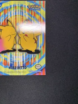 Pokemon Pikachu Ditto #132 Topps 6 Of 10 Stick-On-Card 2000 Crimped Error NM - Image 3