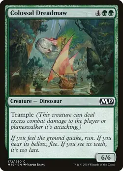 Colossal Dreadmaw 4x FOIL M19 MTG Core Set 2019 Common MINT green - Image 1