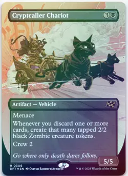 Cryptcaller Chariot (Borderless) Foil R Aetherdrift 306 NM - Image 1