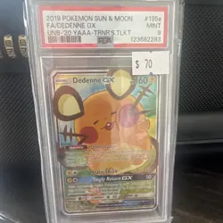 The Pokemon Company Dedenne GX Alternate Art Holo Promo 195A/214 English PSA 9 - Image 1