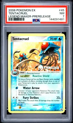 2006 POKEMON EX LEGEND MAKER PRERELEASE #45 TENTACRUEL PSA 7 - Image 1