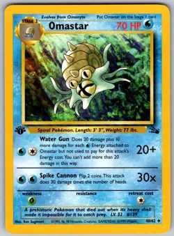 Omastar 40/62 Uncommon Fossil Pokemon 1st Edition Lightly Played - Image 1