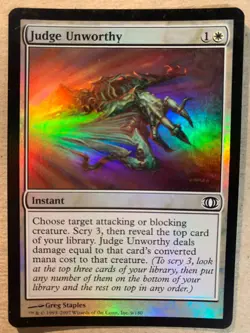 MTG 1x FOIL Judge Unworthy Future Sight Pauper Modern Magic the Gathering x1 NM - Image 1