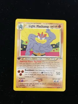 Pokemon TCG Light Machamp 25 1st Edition Neo Destiny LP - Image 1