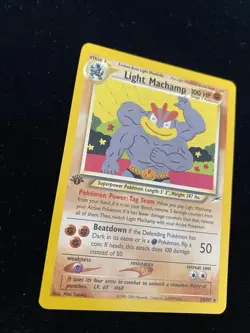 Pokemon TCG Light Machamp 25 1st Edition Neo Destiny LP - Image 2