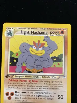 Pokemon TCG Light Machamp 25 1st Edition Neo Destiny LP - Image 4