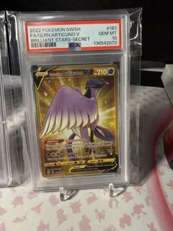 2022 Pokemon Brilliant Stars Galarian Moltres Zapdos Articuno 181/182/183 PSA 10 - Image 2