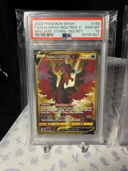 2022 Pokemon Brilliant Stars Galarian Moltres Zapdos Articuno 181/182/183 PSA 10 - Image 4