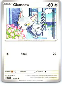 Glameow 116/142 Common Stellar Crown Pokemon Near Mint - Image 1