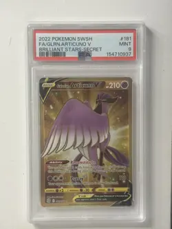 2022 Pokemon Galarian Articuno V Gold Secret Brilliant Stars 181/172 PSA 9 - Image 1