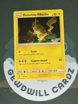Detective Pikachu 10/18 Holo Detective Pikachu Pokemon TCG LP - Image 1