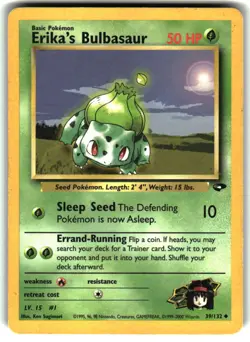 Erika's Bulbasaur Unlimited 39/132 Uncommon Gym Challenge Pokemon NM - Image 1
