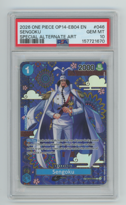 2026 ONE PIECE OP14-EB04-THE AZURE SEA'S SEVEN SPECIAL ALT ART SENGOKU PSA 10 - Image 1