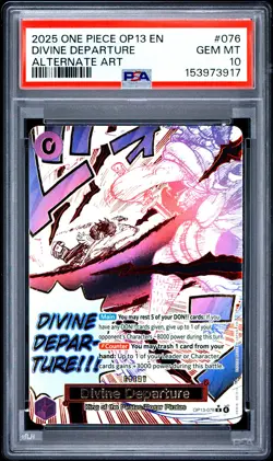 2025 ONE PIECE OP13-CARRYING ON HIS WILL ALTERNATE ART DIVINE DEPARTURE PSA 10 - Image 1