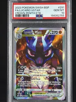 PSA 10 LUCARIO VSTAR SWSH291 BLACK STAR PROMO CROWN ZENITH ETB POKEMON - Image 1
