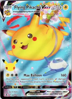 Flying Pikachu VMAX 007/025 Holo VMAX Rare Celebrations Pokemon Holo LP - Image 1