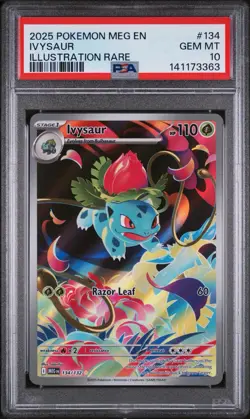Pokemon TCG Mega Evolution Ivysaur Card 134/132 PSA 10 GEM MT - Image 1