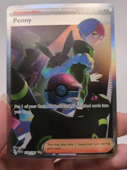 Pokemon Penny 239/091 SV: Paldean Fates Special Illustration Rare Full Art Holo - Image 1