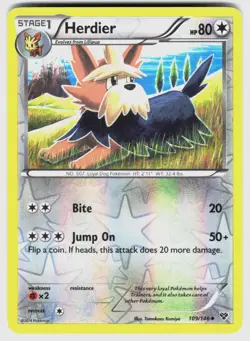 HERDIER 109/146 UC XY POKEMON REVERSE HOLO NM/M - Image 1