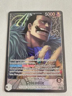 One Piece Crocodile OP14-079 Alt Art Leader The Azure Sea's Seven Mint - Image 1