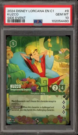 Disney Lorcana Kuzo Emperor NA/EU Champs Side Event Promo 8/C1 PSA 10 - Image 1