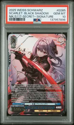 Weiss Schwarz Nikke PSA 10 Scarlet: Black Shadow NIK/S117-E085EX SEC+ GOLD SIGN - Image 1