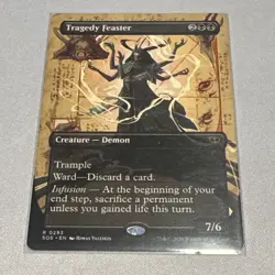 Magic: The Gathering Tragedy Feaster Borderless Foil Rare Black Demon 0293 7/6 - Image 1