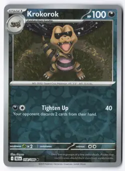 Krokorok 058/086 Black Bolt Pokemon Common Reverse Holo NM - Image 1