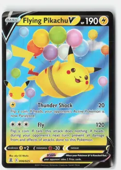 FLYING PIKACHU V 006/025 HOLO V RARE CELEBRATIONS POKEMON NM - Image 1