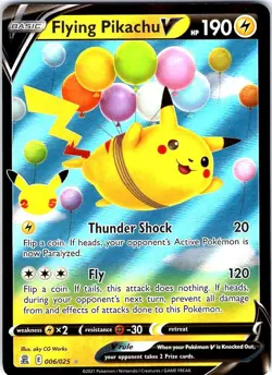 Flying Pikachu V 006/025 Holo V Rare Celebrations Pokemon Holo Near Mint - Image 1
