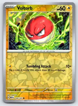 Voltorb 100/165 Common 151 Pokemon Reverse Holo Near Mint - Image 1