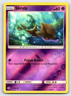 Skrelp 91/236 Common Cosmic Eclipse Pokemon Reverse Holo Near Mint - Image 1