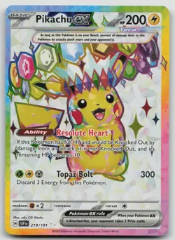 Pokemon Pikachu ex 219/191 Surging Sparks Ultra Rare LP - Image 1