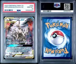 2023 POKEMON SIMPLIFIED CHINESE CSMA ARCEUS & DIALGA & PALKIA GX #002 PSA 10 - Image 3