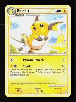 Raichu 33/90 Uncommon HGSS Undaunted Pokemon Moderately Played - Image 1