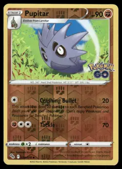 Pokemon Cards Pupitar 038/078 Reverse Holo Pokemon GO NM - Image 1