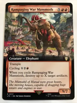 MTG Commander: LOTR Rampaging War Mammoth Extended Art 0117 NM Rare - Image 1