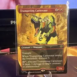 Wizards of the Coast Trumpeting Carnosaur Lost Caverns Ixalan 324 Borderless Ra… - Image 1